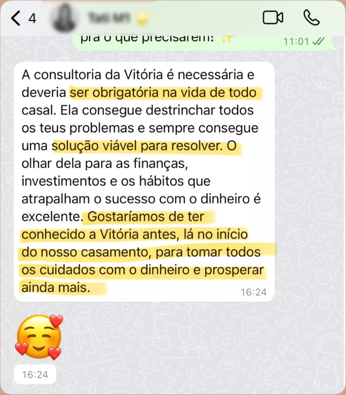 Depoimento de aluna 4, Mentoria Financeira MVB