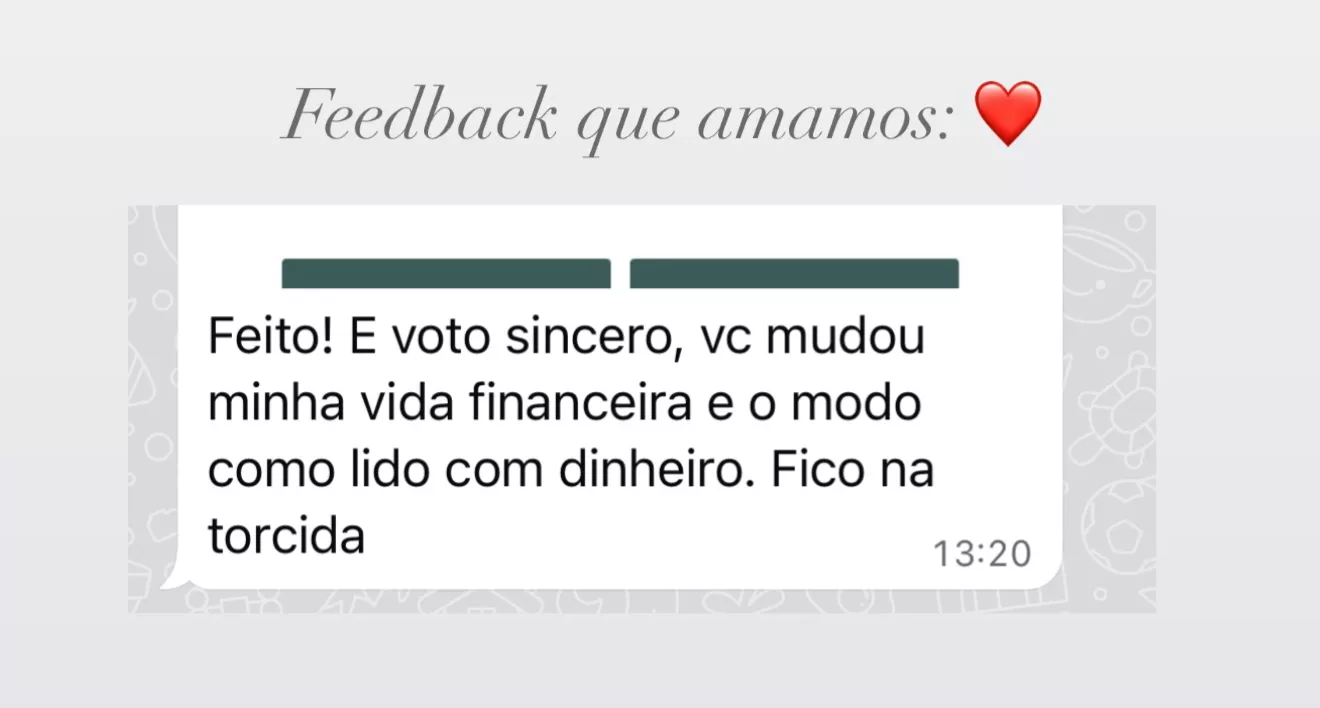 Depoimento de aluna 8, Mentoria Financeira MVB